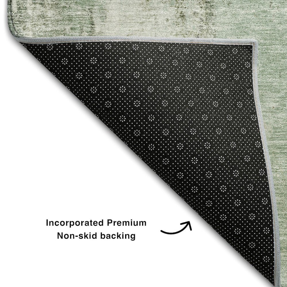 Premium Machine Washable Mayfield AMF1076 Mint 2'3" x 7'6" Runner Rug. Picture 2