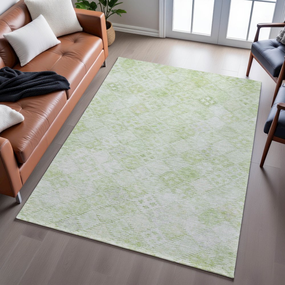 Premium Machine Washable Mayfield AMF1081 Sage 3' x 5' Rug. Picture 6