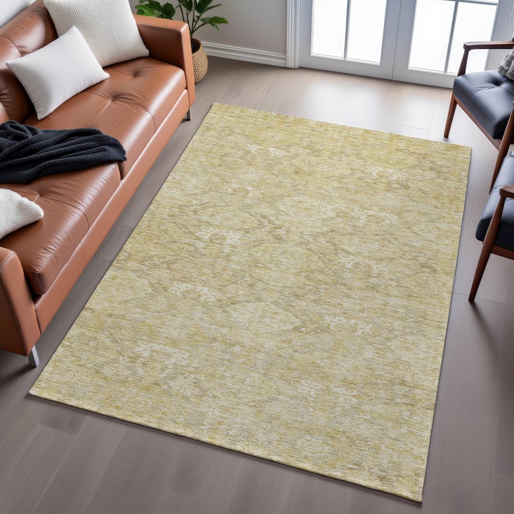 Premium Machine Washable Mayfield AMF1084 Wheat 3' x 5' Rug. Picture 6