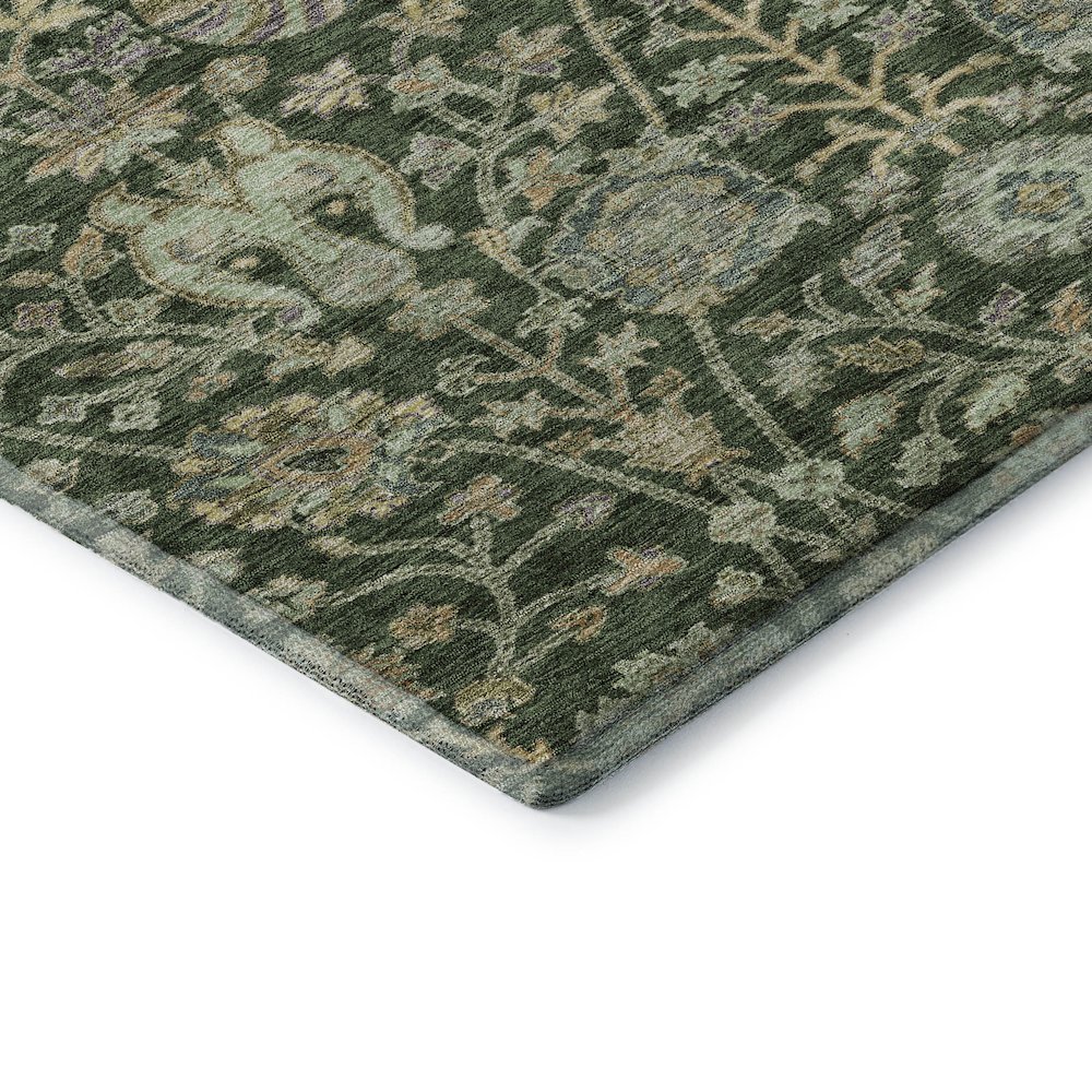 Premium Machine Washable Mayfield AMF1087 Green 2'3" x 7'6" Runner Rug. Picture 3