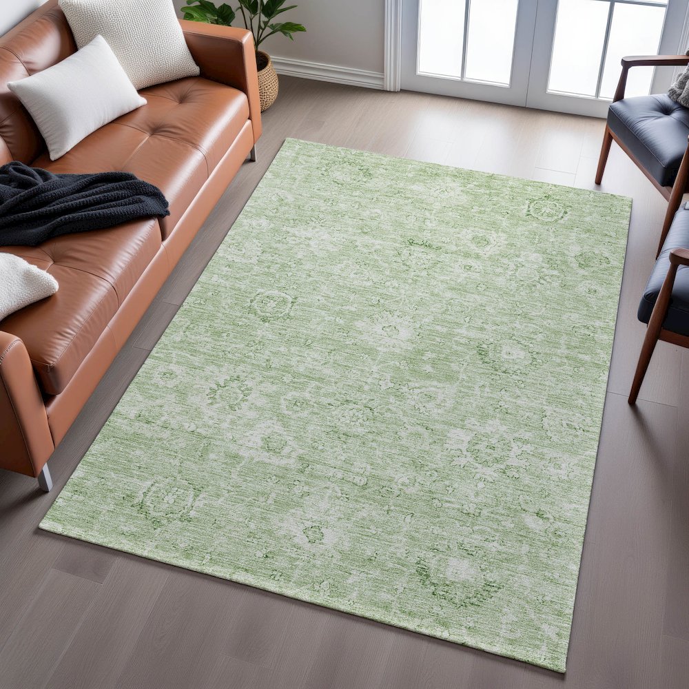 Premium Machine Washable Mayfield AMF1089 Aloe 3' x 5' Rug. Picture 6