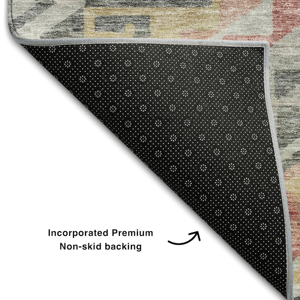 Premium Machine Washable Mayfield AMF1091 Gray 2'3" x 7'6" Runner Rug. Picture 2