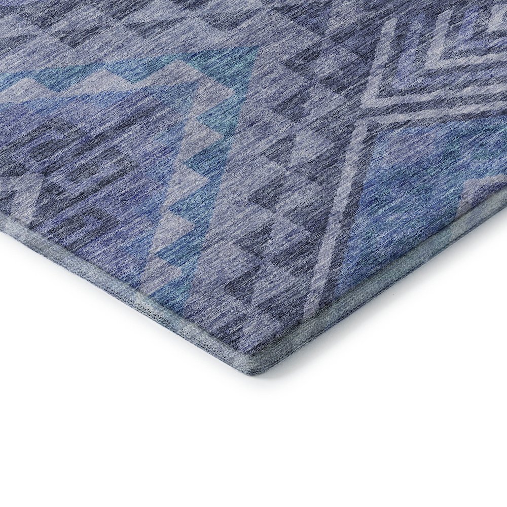 Premium Machine Washable Mayfield AMF1091 Navy 2'3" x 7'6" Runner Rug. Picture 3