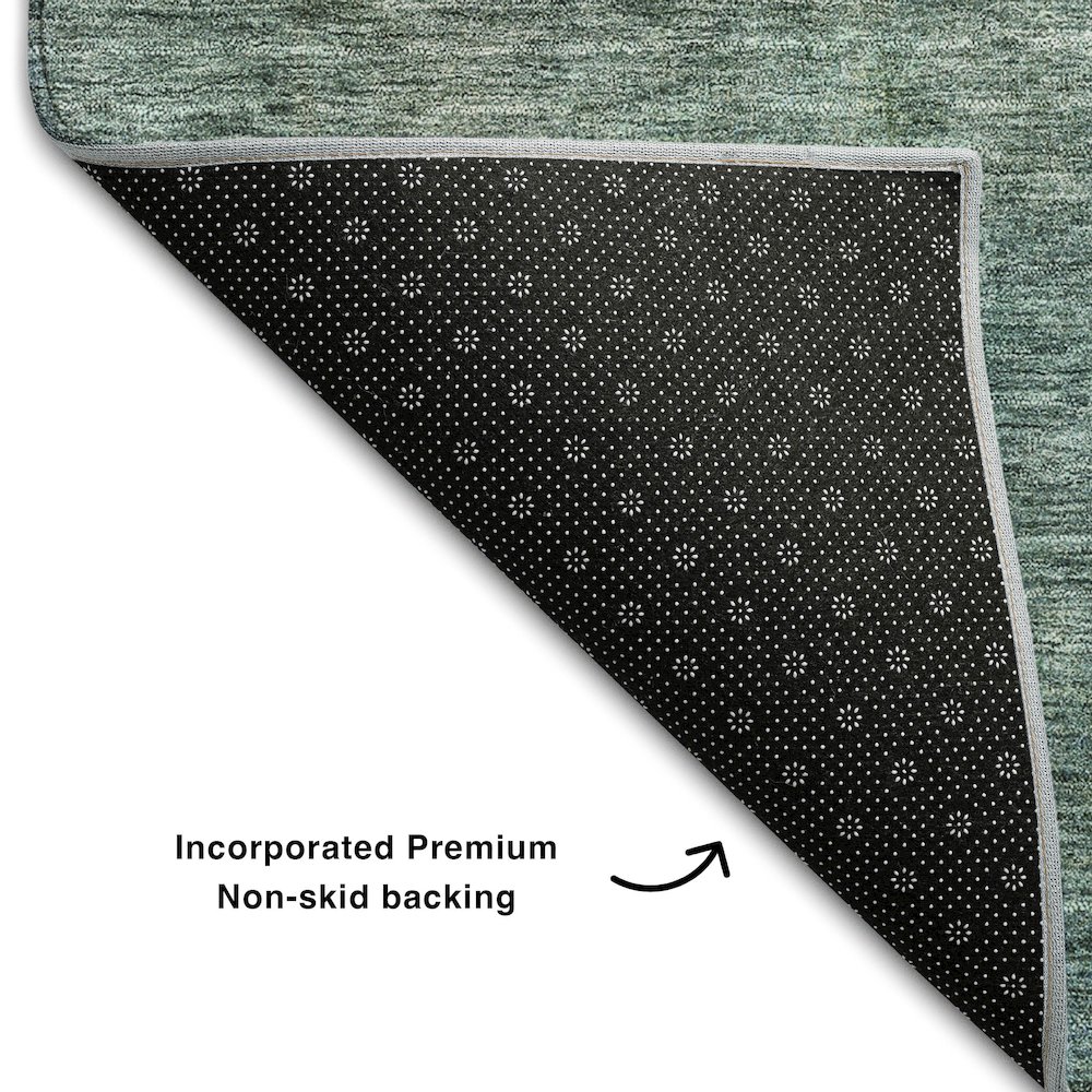 Premium Machine Washable Mayfield AMF1096 Blue 2'3" x 7'6" Runner Rug. Picture 2