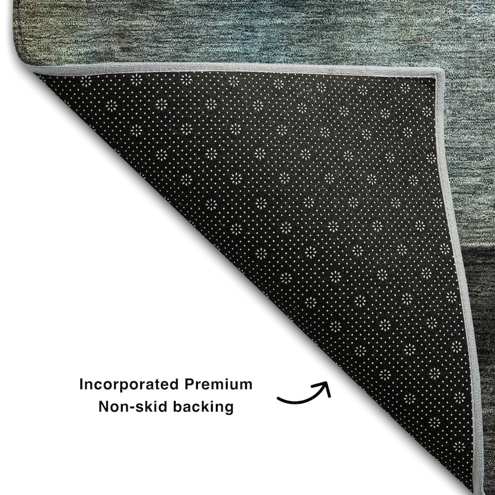 Premium Machine Washable Mayfield AMF1100 Copper 2'3" x 7'6" Runner Rug. Picture 2