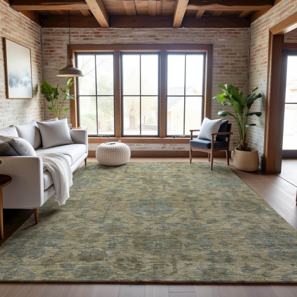 Premium Machine Washable Mayfield AMF1105 Beige 3' x 5' Rug. Picture 5