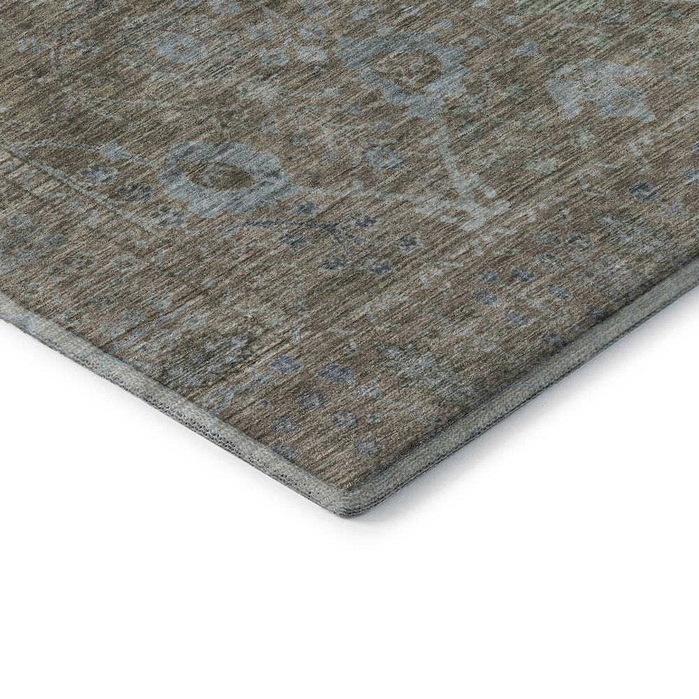 Premium Machine Washable Mayfield AMF1106 Brown 2'3" x 7'6" Runner Rug. Picture 3
