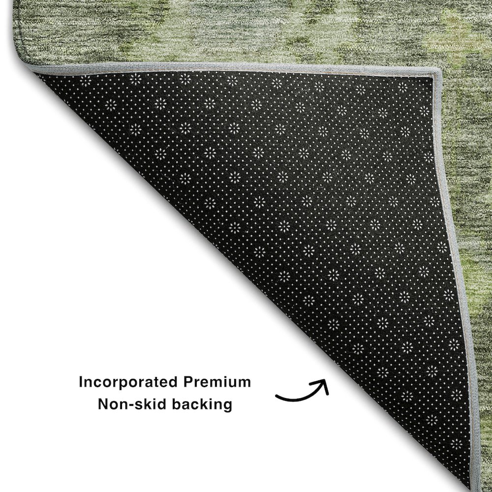 Premium Machine Washable Mayfield AMF1108 Fern 2'3" x 7'6" Runner Rug. Picture 2
