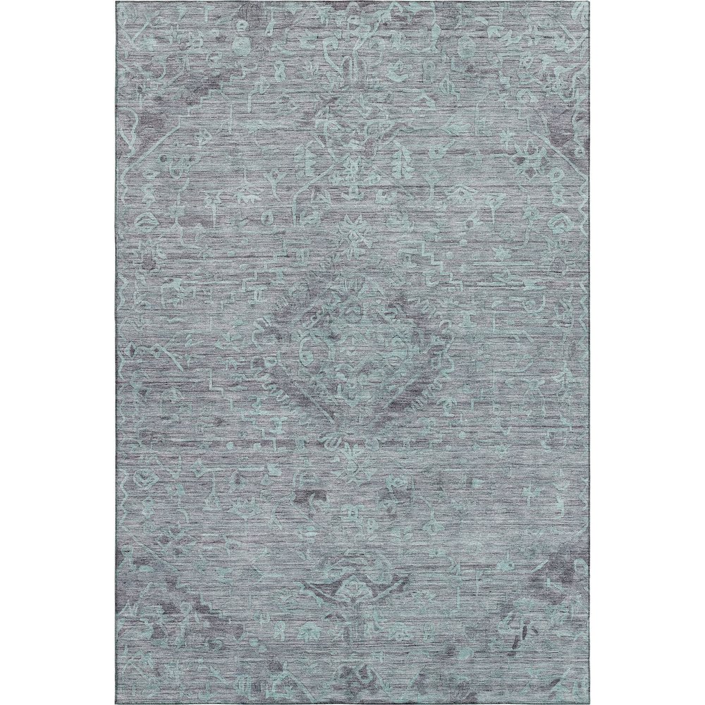 Premium Machine Washable Mayfield AMF1111 Teal 3' x 5' Rug. Picture 1