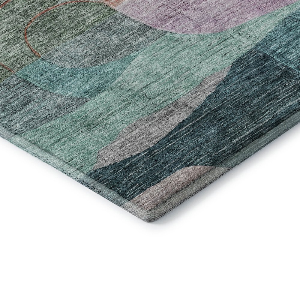 Premium Machine Washable Mayfield AMF1115 Green 2'3" x 7'6" Runner Rug. Picture 3
