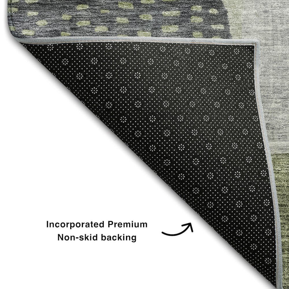 Premium Machine Washable Mayfield AMF1117 Aloe 2'3" x 7'6" Runner Rug. Picture 2