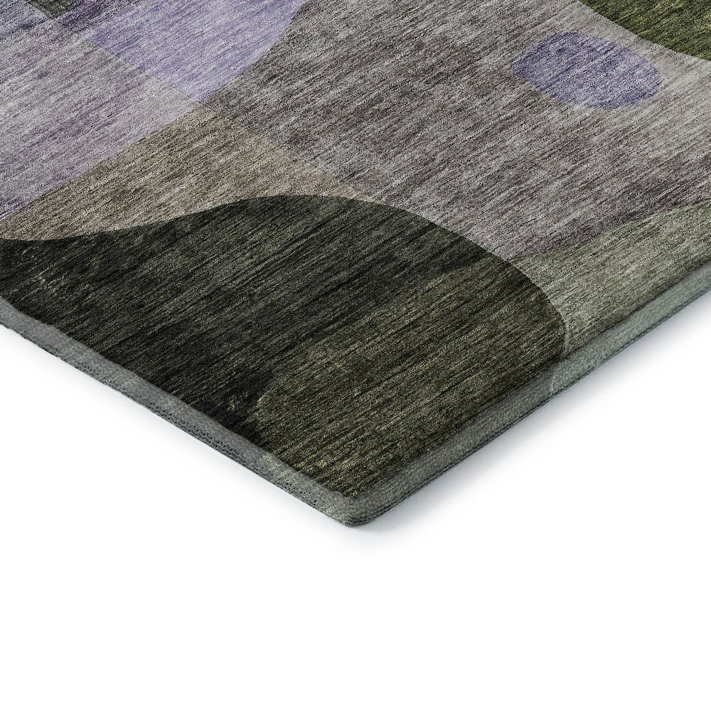 Premium Machine Washable Mayfield AMF1119 Olive 2'3" x 7'6" Runner Rug. Picture 3