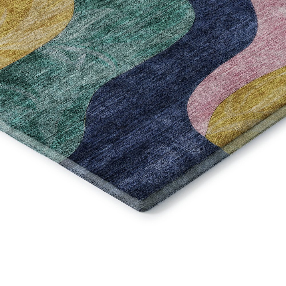 Premium Machine Washable Mayfield AMF1120 Green 2'3" x 7'6" Runner Rug. Picture 3