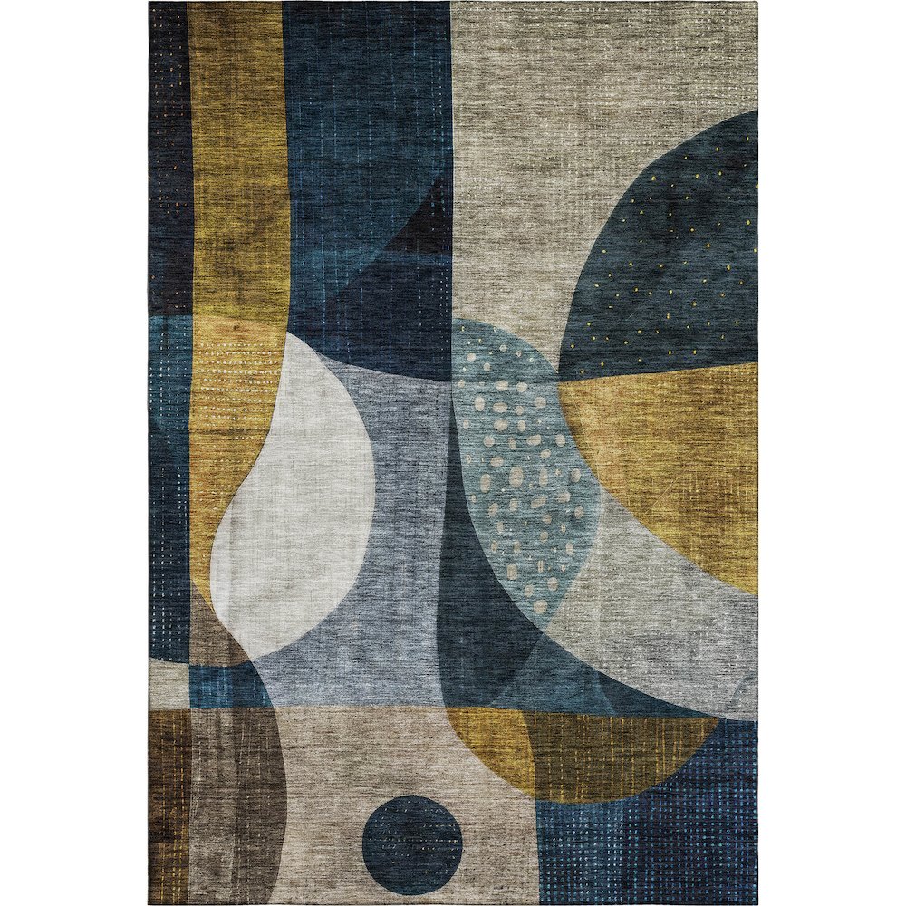 Premium Machine Washable Mayfield AMF1124 Blue 3' x 5' Rug. Picture 1