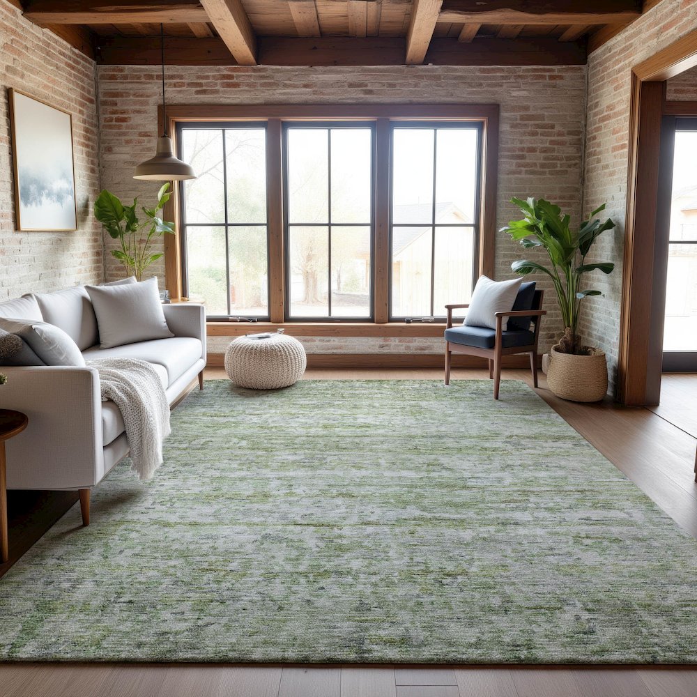 Premium Machine Washable Mayfield AMF1127 Aloe 3' x 5' Rug. Picture 5