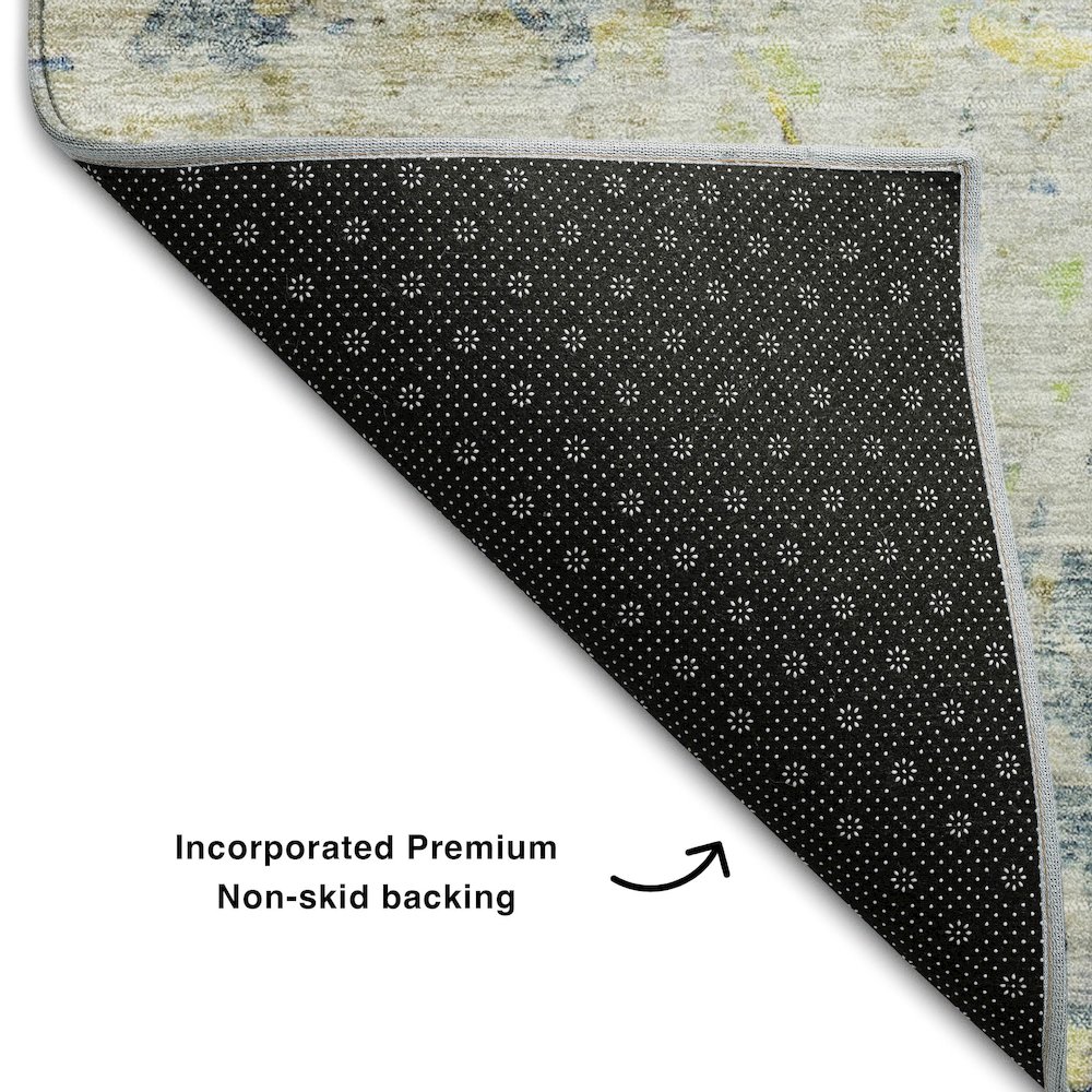 Premium Machine Washable Mayfield AMF1129 Blue 2'3" x 7'6" Runner Rug. Picture 2