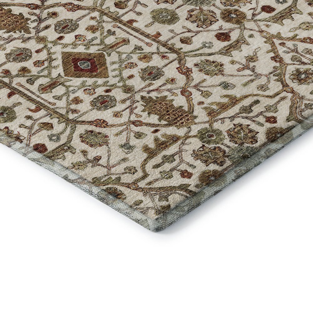 Premium Machine Washable Mayfield AMF1130 Ivory 2'3" x 7'6" Runner Rug. Picture 3