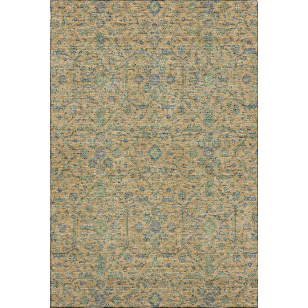 Premium Machine Washable Mayfield AMF1131 Orange 3' x 5' Rug. Picture 1