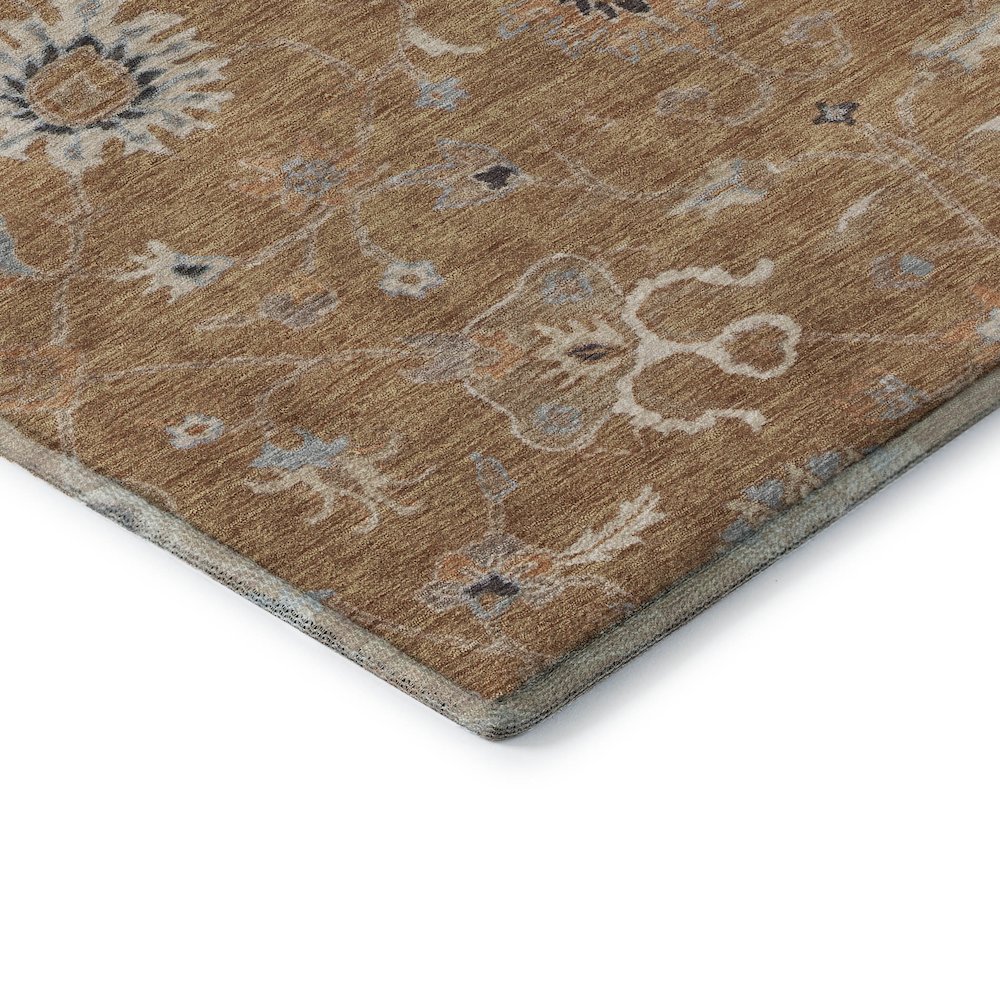 Premium Machine Washable Mayfield AMF1137 Copper 2'3" x 7'6" Runner Rug. Picture 3