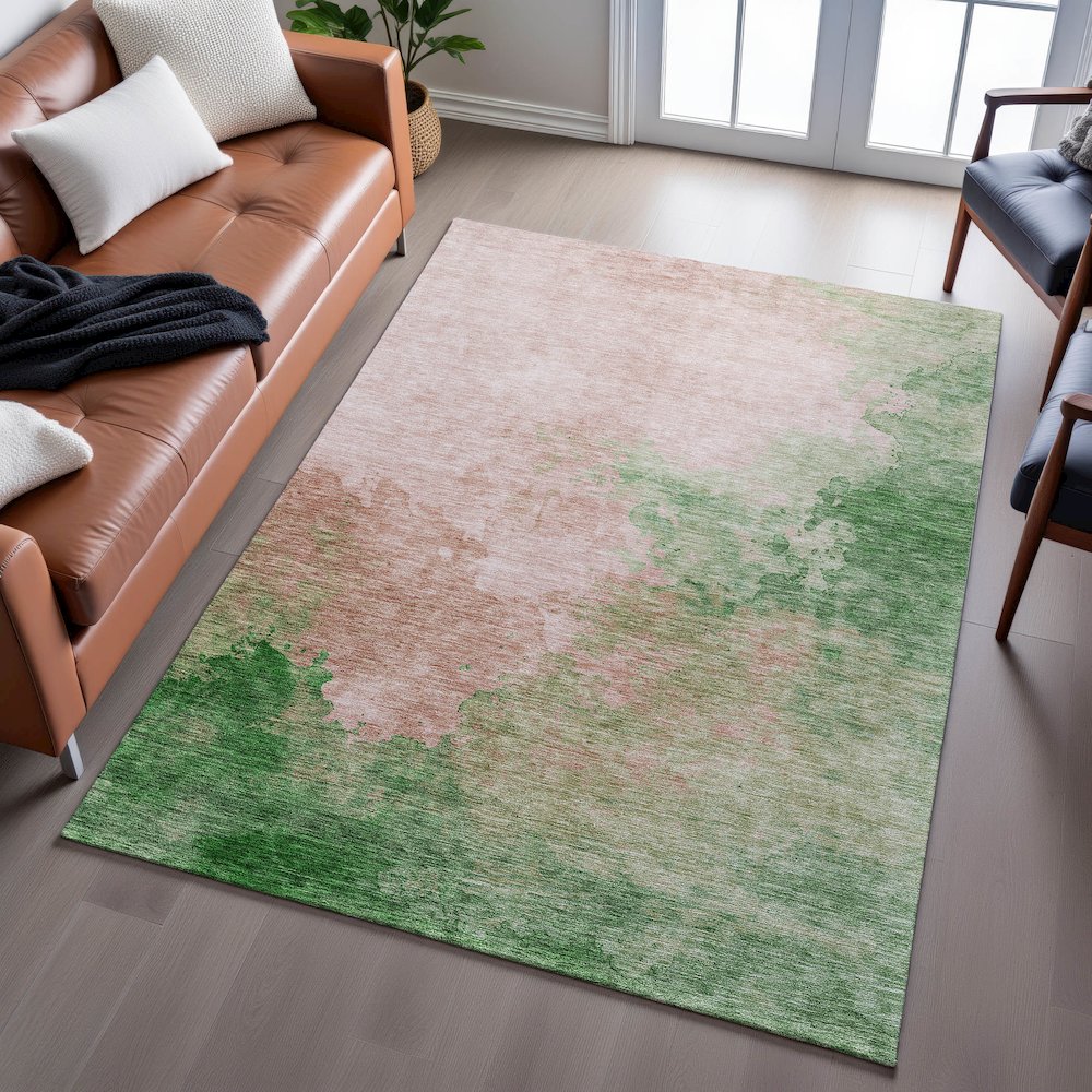 Premium Machine Washable Mayfield AMF1138 Pink 3' x 5' Rug. Picture 6