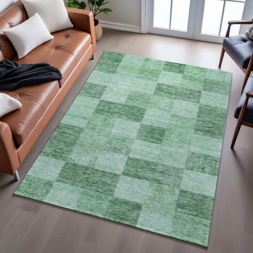 Premium Machine Washable Mayfield AMF1139 Green 3' x 5' Rug. Picture 6