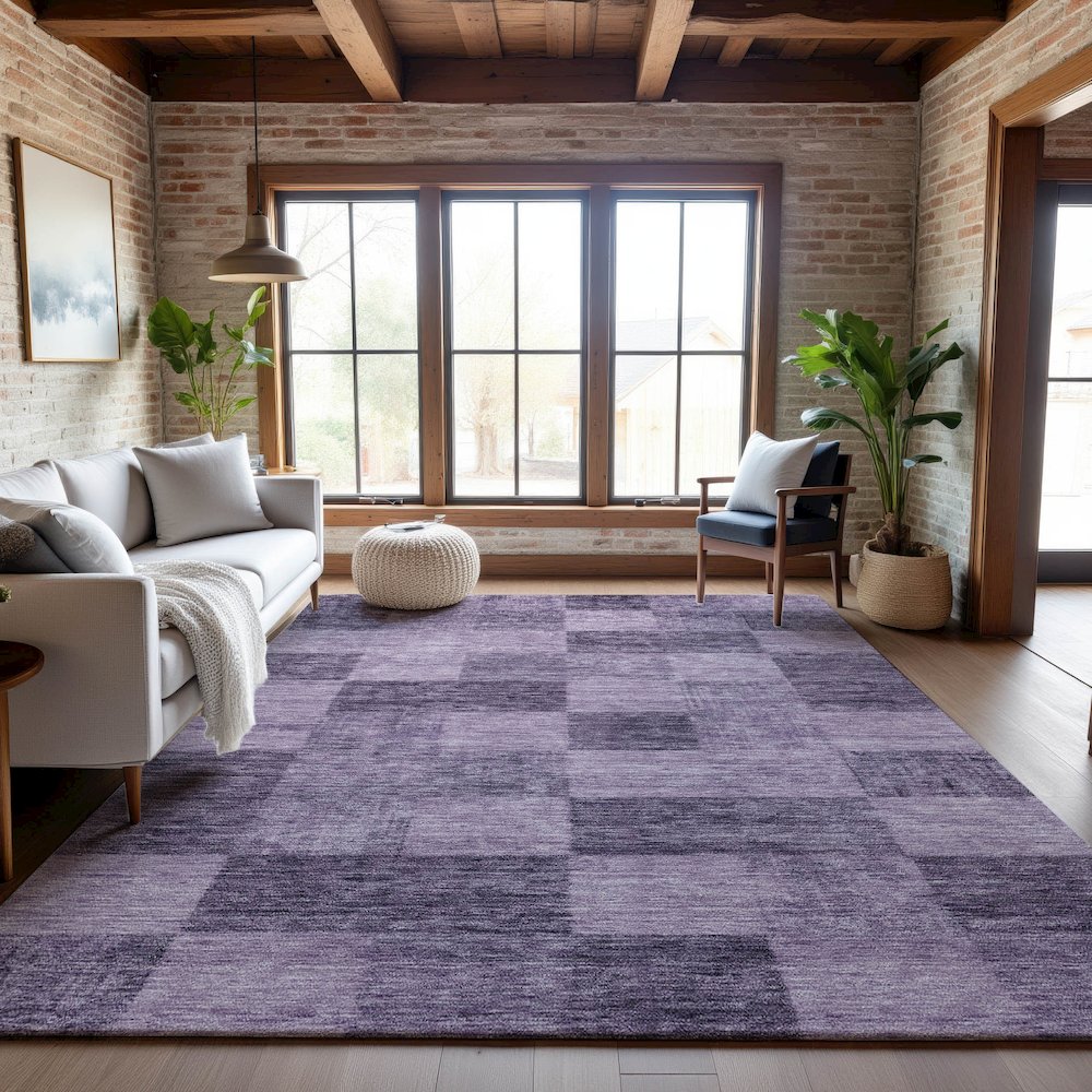 Premium Machine Washable Mayfield AMF1139 Purple 3' x 5' Rug. Picture 5