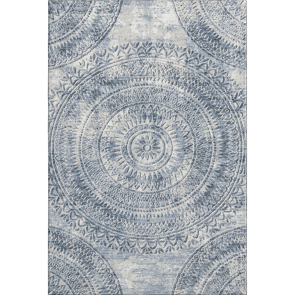 Premium Machine Washable Mayfield  Blue 3' x 5' Rug. Picture 1