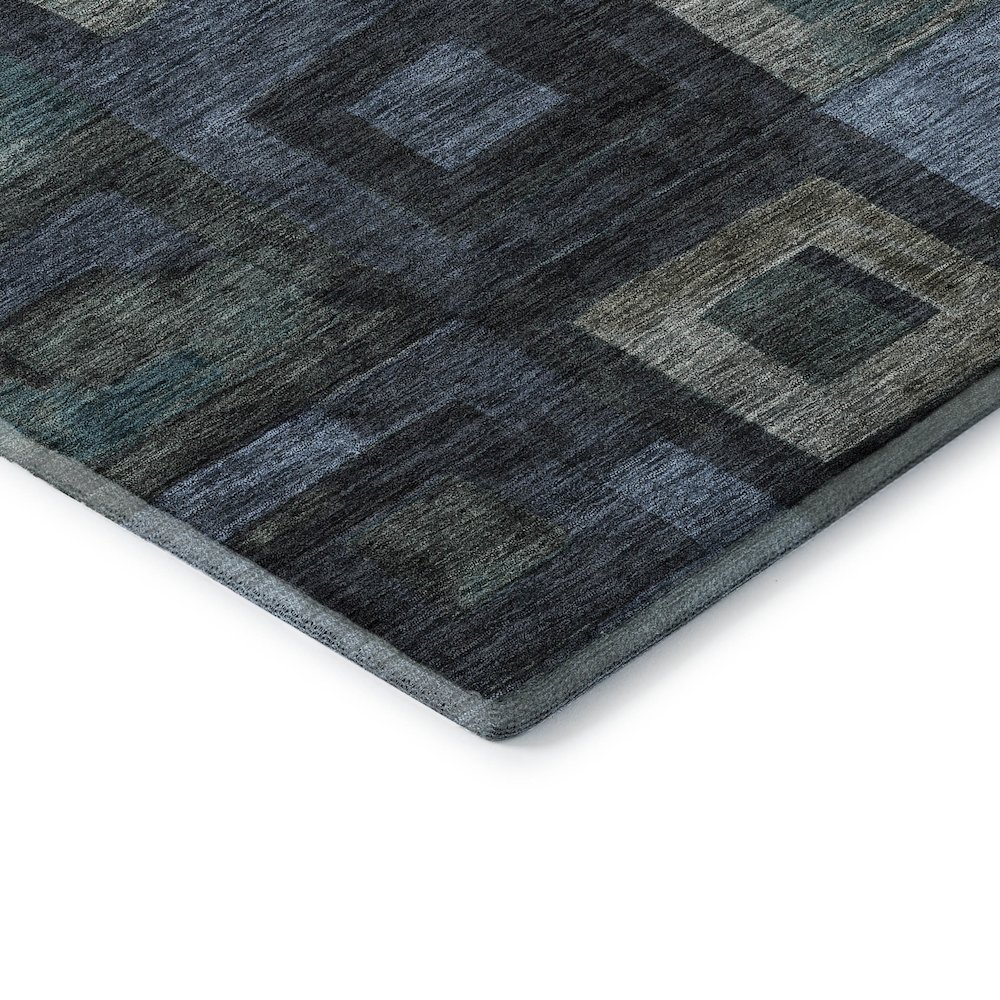 Premium Machine Washable Mayfield AMF1142 Blue 2'3" x 7'6" Runner Rug. Picture 3
