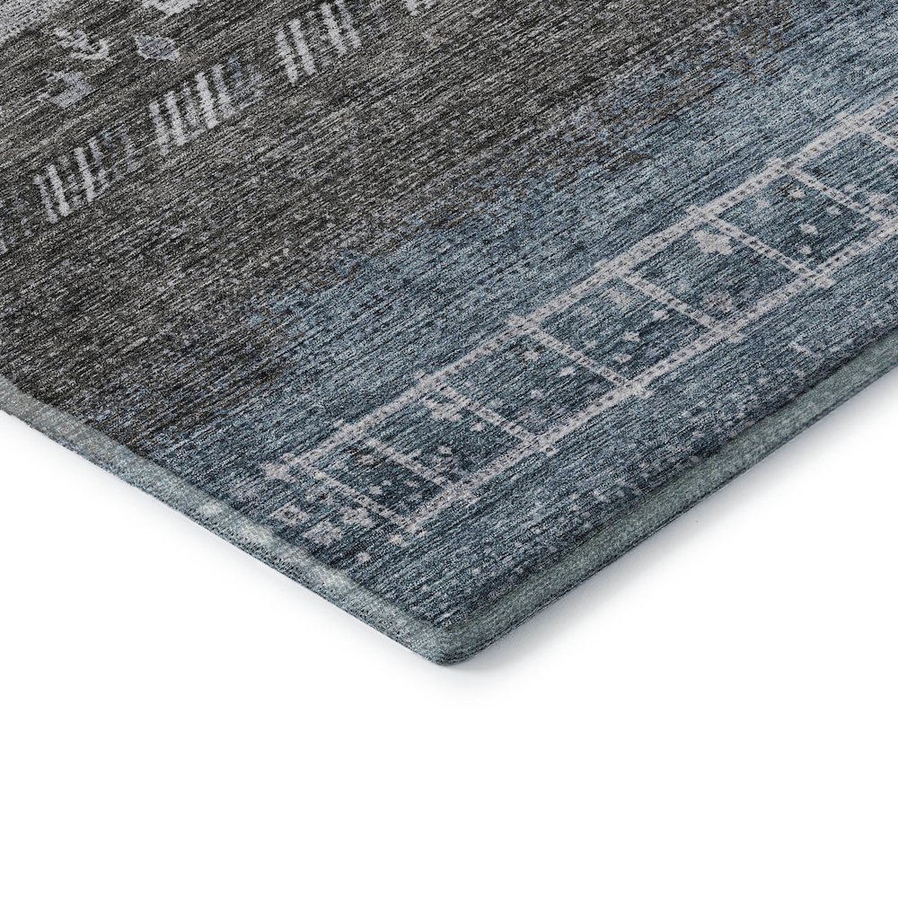 Premium Machine Washable Mayfield AMF1147 Blue 2'3" x 7'6" Runner Rug. Picture 3