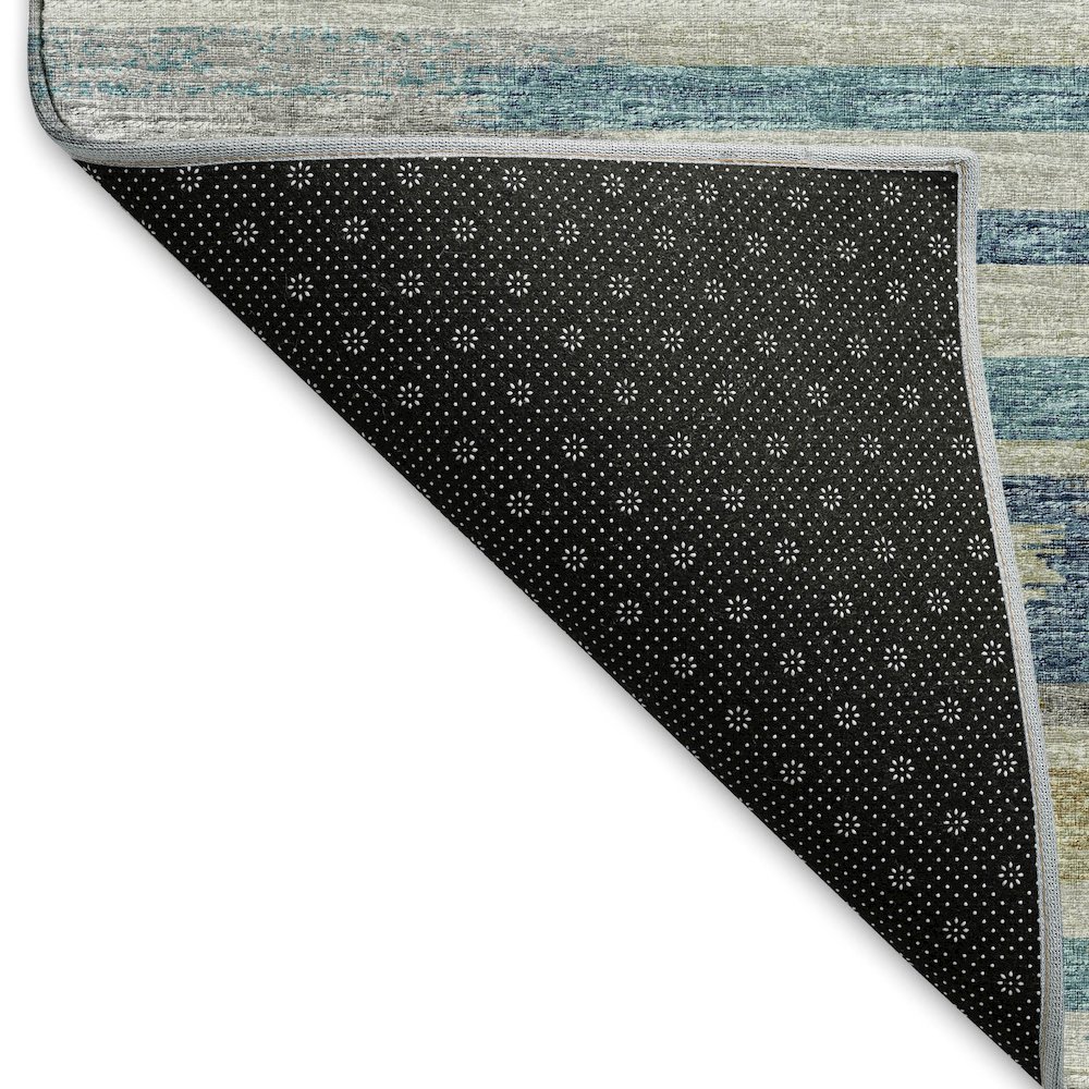 Premium Machine Washable Mayfield  Blue 2'3" x 7'6" Runner Rug. Picture 2