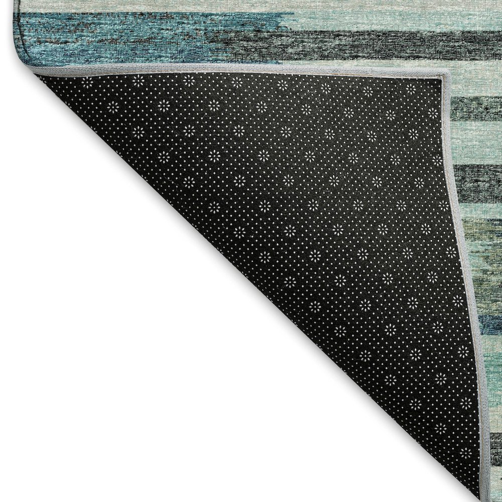 Premium Machine Washable Mayfield  Turquoise 2'3" x 7'6" Runner Rug. Picture 2