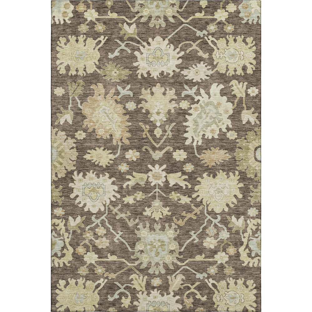 Premium Machine Washable Mayfield AMF1150 Chocolate 3' x 5' Rug. Picture 1