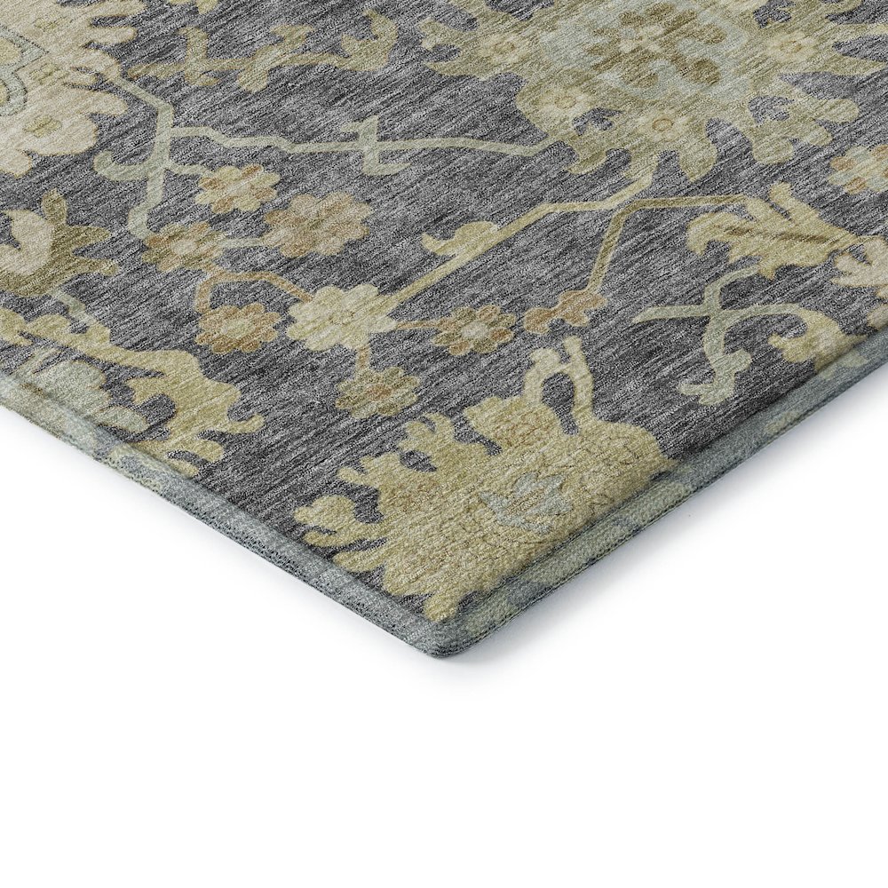 Premium Machine Washable Mayfield AMF1150 Gray 2'3" x 7'6" Runner Rug. Picture 3