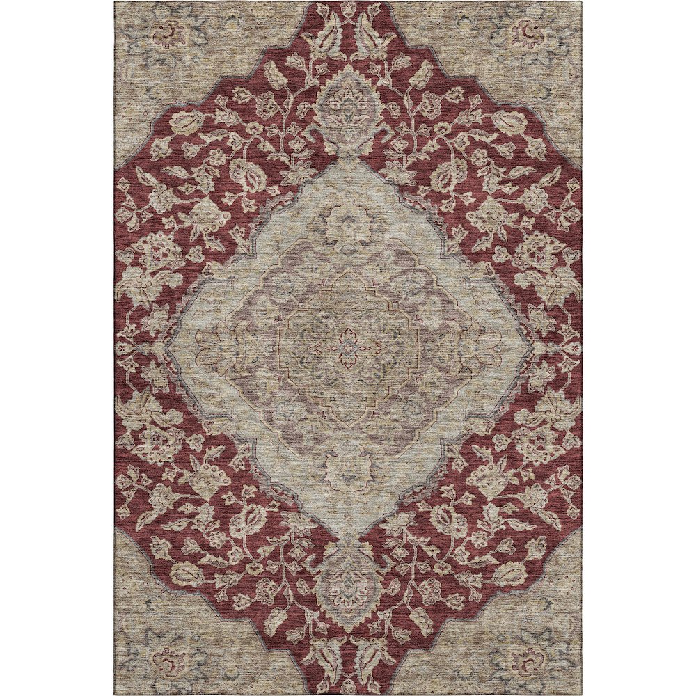 Premium Machine Washable Mayfield AMF1151 Garnet 3' x 5' Rug. Picture 1