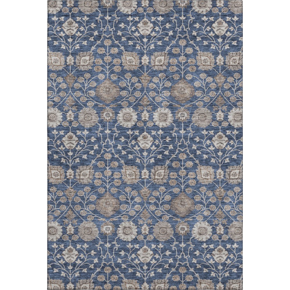 Premium Machine Washable Mayfield AMF1155 Navy 3' x 5' Rug. Picture 1