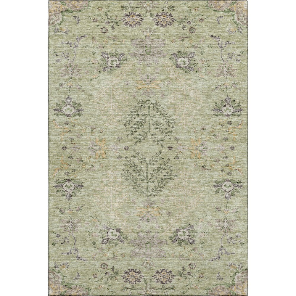 Premium Machine Washable Mayfield AMF1156 Aloe 3' x 5' Rug. Picture 1