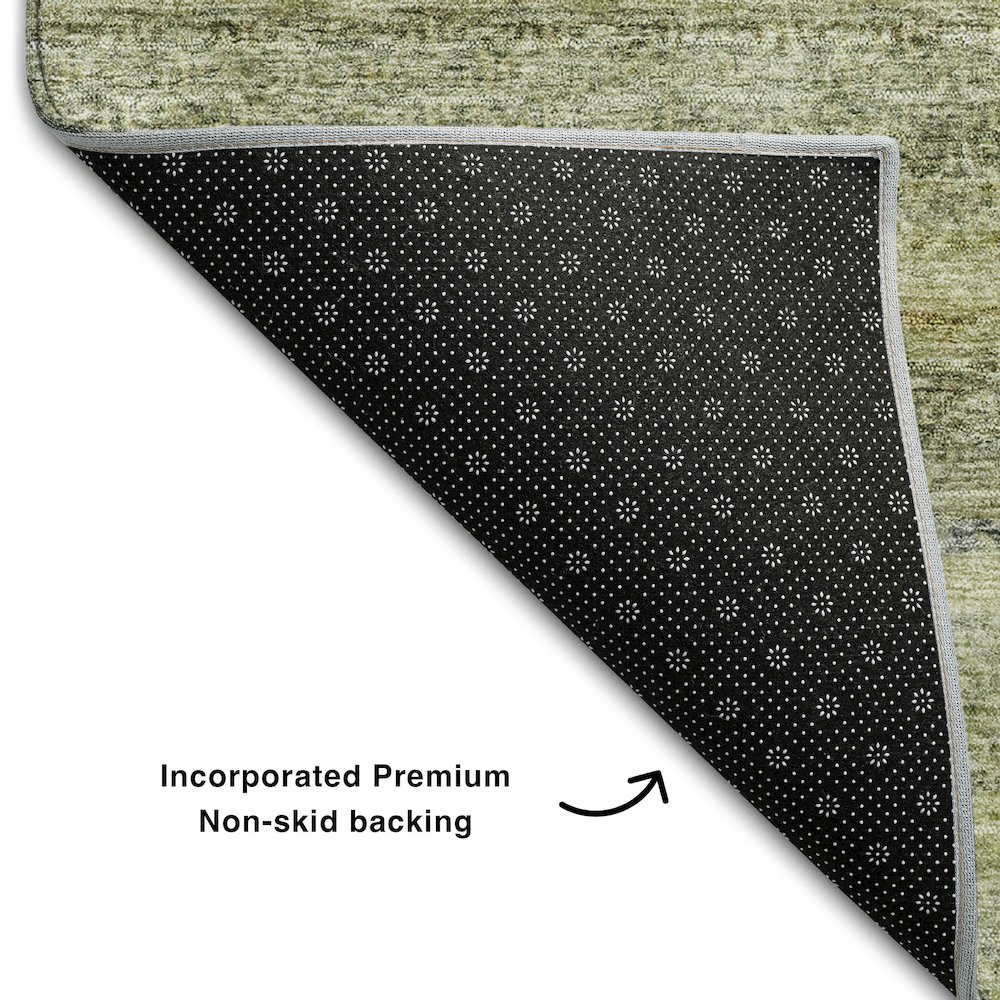 Premium Machine Washable Mayfield AMF1167 Aloe 2'3" x 7'6" Runner Rug. Picture 2