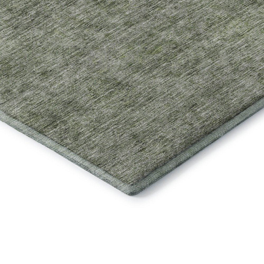Premium Machine Washable Mayfield AMF1170 Olive 2'3" x 7'6" Runner Rug. Picture 3