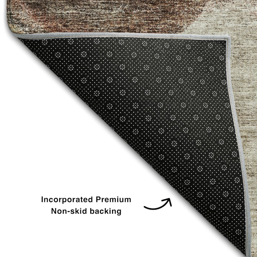 Premium Machine Washable Mayfield AMF1177 Coffee 2'3" x 7'6" Runner Rug. Picture 2
