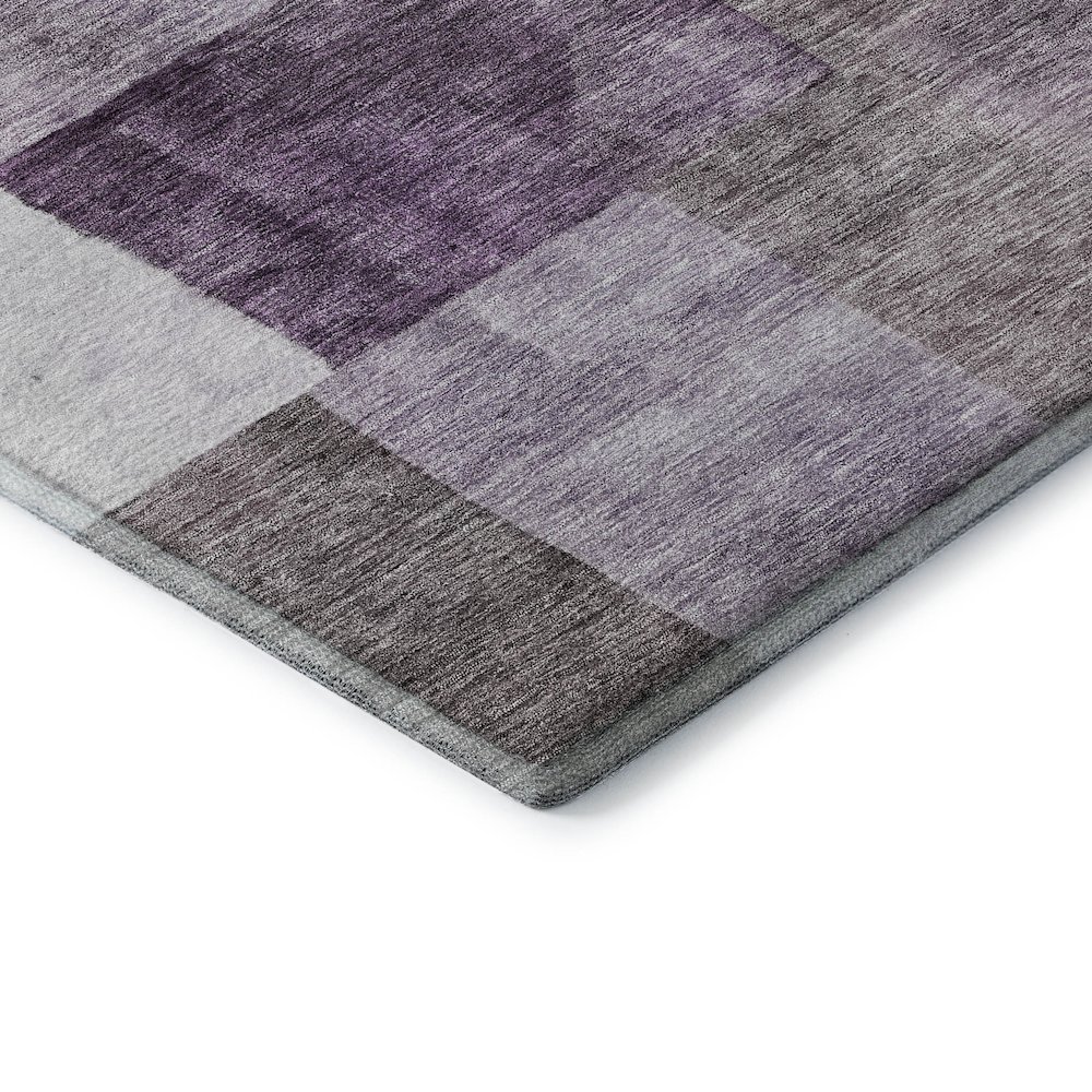 Premium Machine Washable Mayfield AMF1190 Eggplant 2'3" x 7'6" Runner Rug. Picture 3