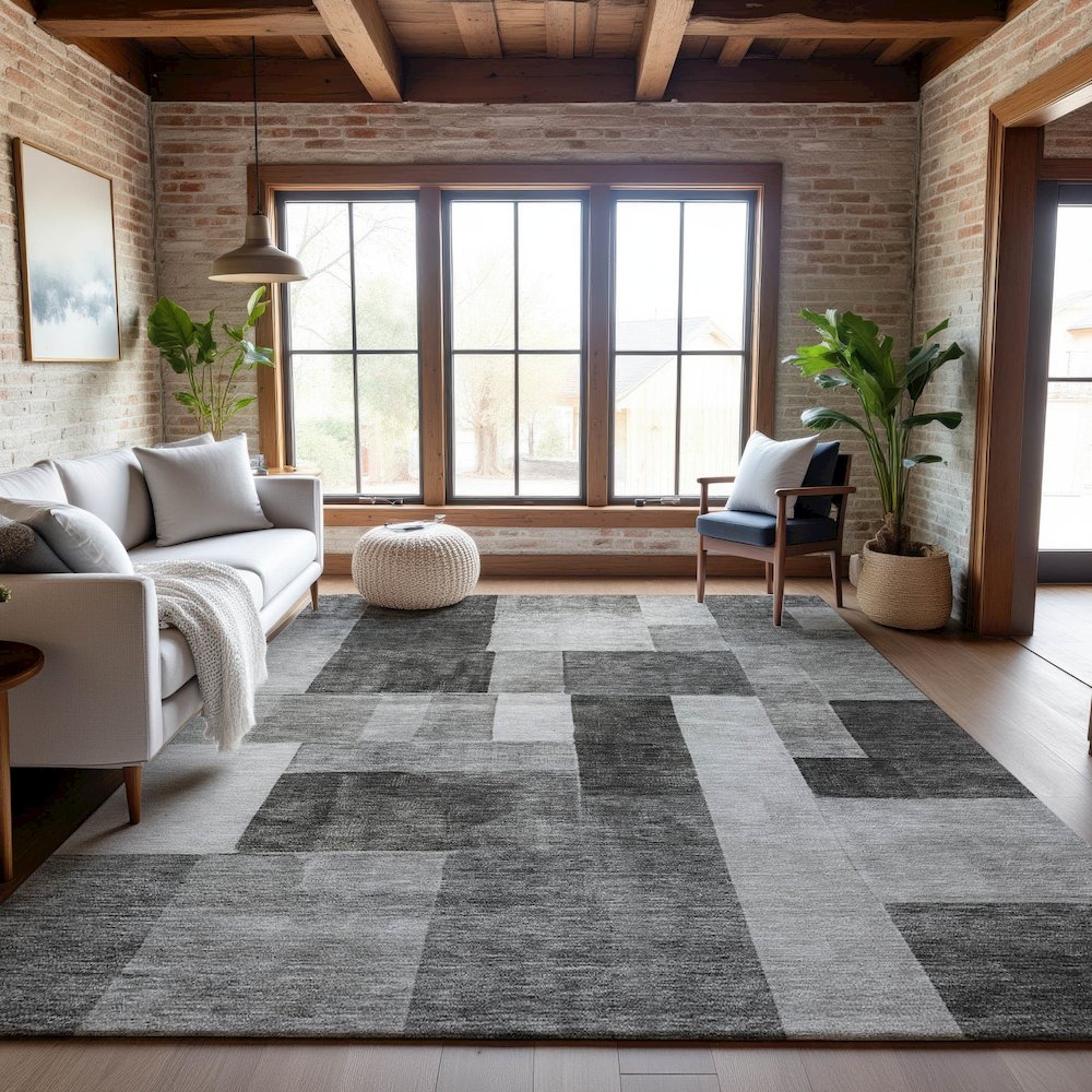 Premium Machine Washable Mayfield AMF1190 Pewter 3' x 5' Rug. Picture 5