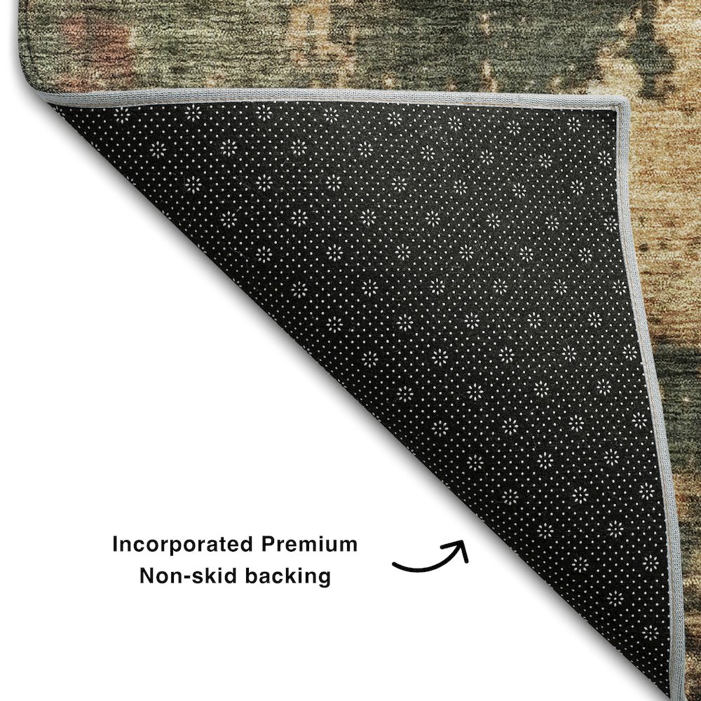 Premium Machine Washable Mayfield AMF1211 Sage 2'3" x 7'6" Runner Rug. Picture 2