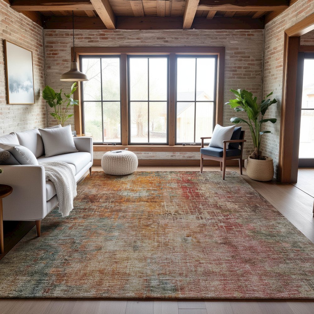 Premium Machine Washable Mayfield AMF1213 Tan 3' x 5' Rug. Picture 5