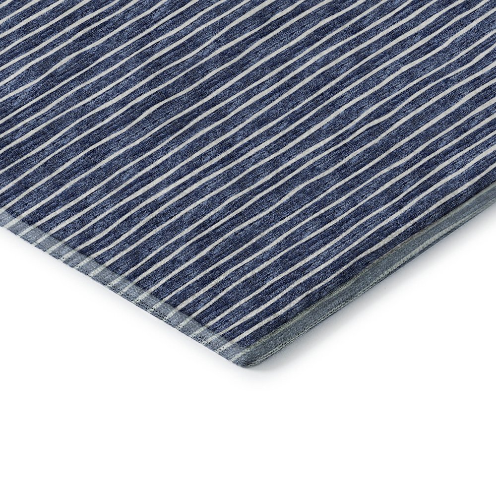 Premium Machine Washable Mayfield  Navy 2'3" x 7'6" Runner Rug. Picture 3