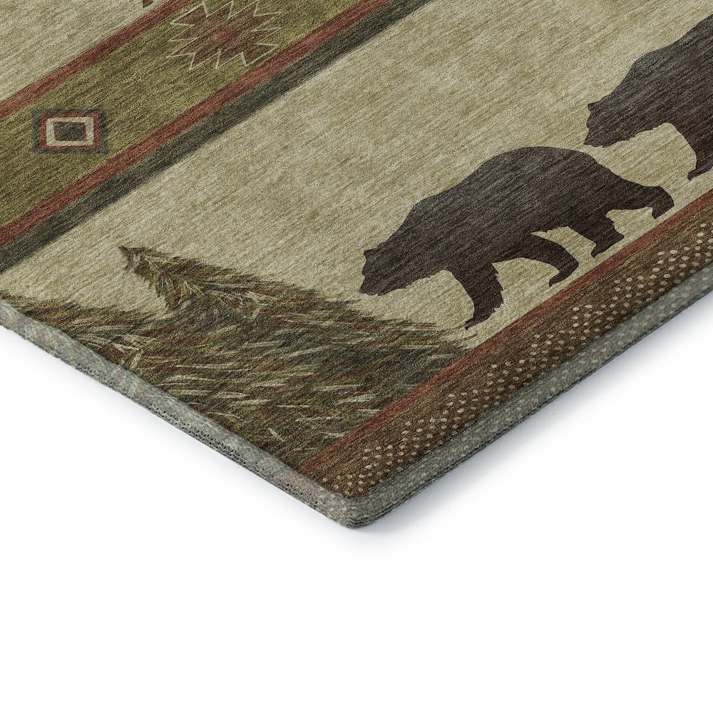 Premium Machine Washable Mayfield  Brown 2'3" x 7'6" Runner Rug. Picture 3