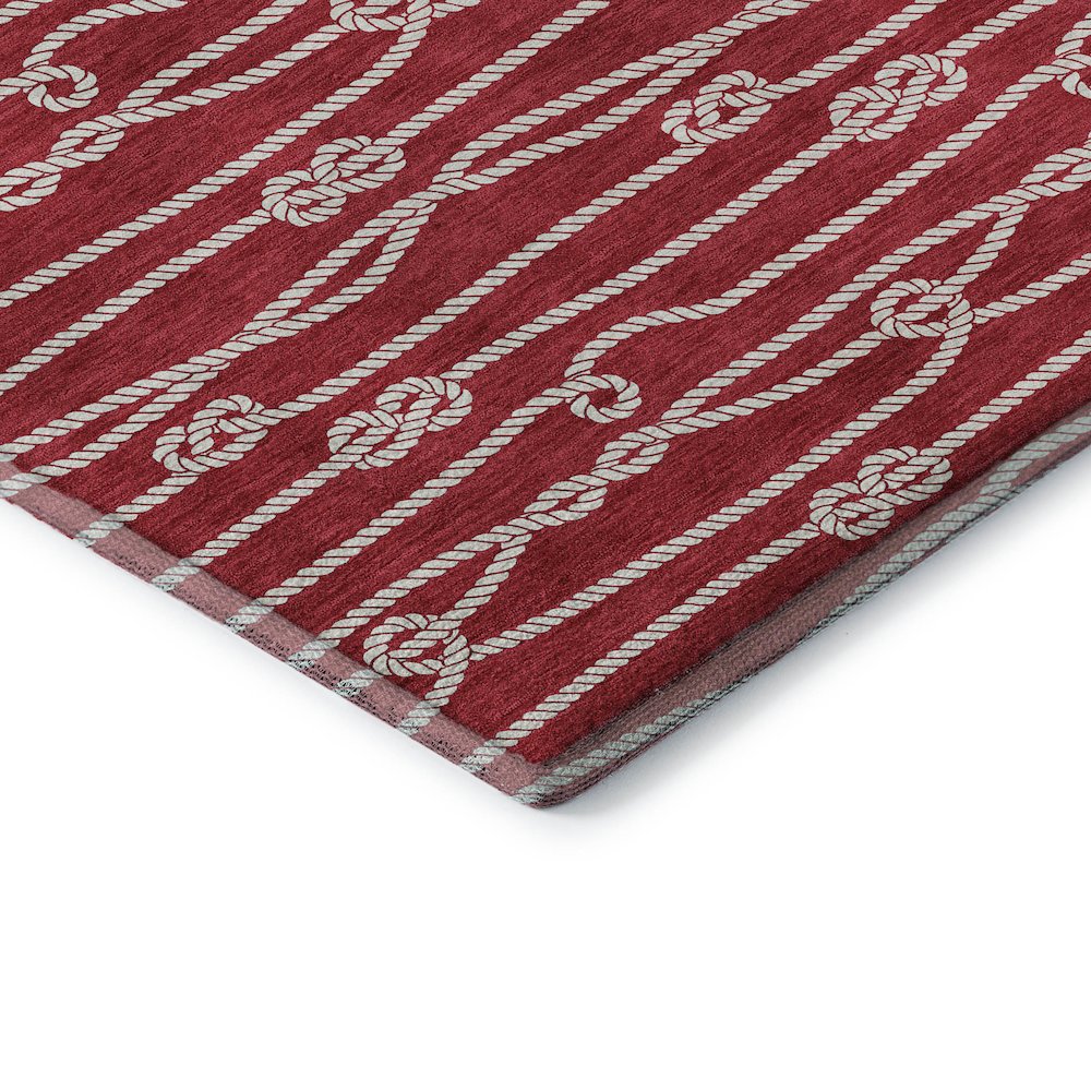 Premium Machine Washable Mayfield  Red 2'3" x 7'6" Runner Rug. Picture 3