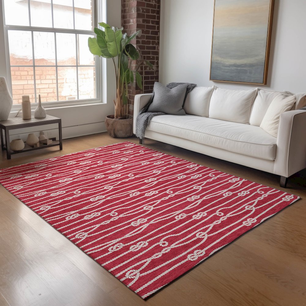 Premium Machine Washable Mayfield  Red 3' x 5' Rug. Picture 5