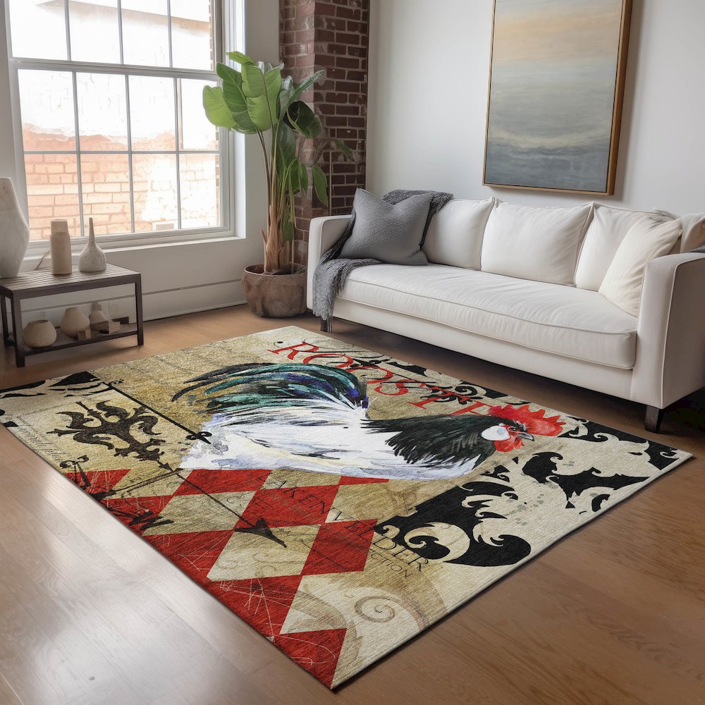 Premium Machine Washable Mayfield  Midnight 3' x 5' Rug. Picture 5