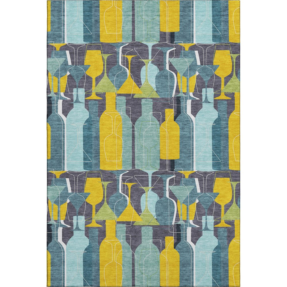 Premium Machine Washable Mayfield  Blue 3' x 5' Rug. Picture 1