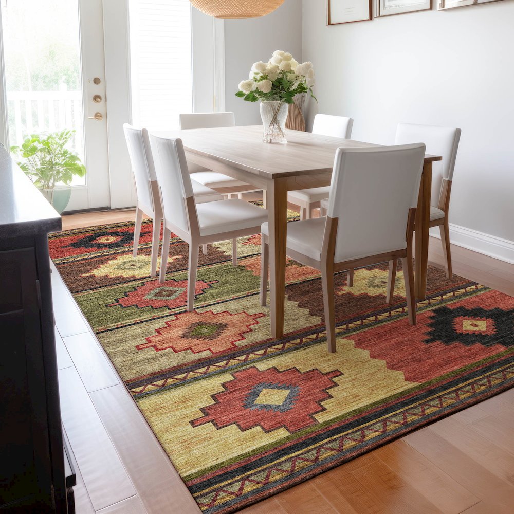 Premium Machine Washable Mayfield  Paprika 3' x 5' Rug. Picture 6